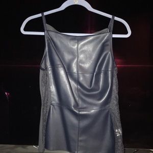 Bailey Faux Leather and lace Stretch Tank